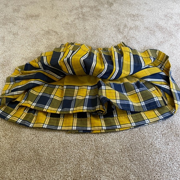 Wego Japan Blue and Yellow Plaid Pleated Mini Skirt SKORT XS - Picture 5 of 6